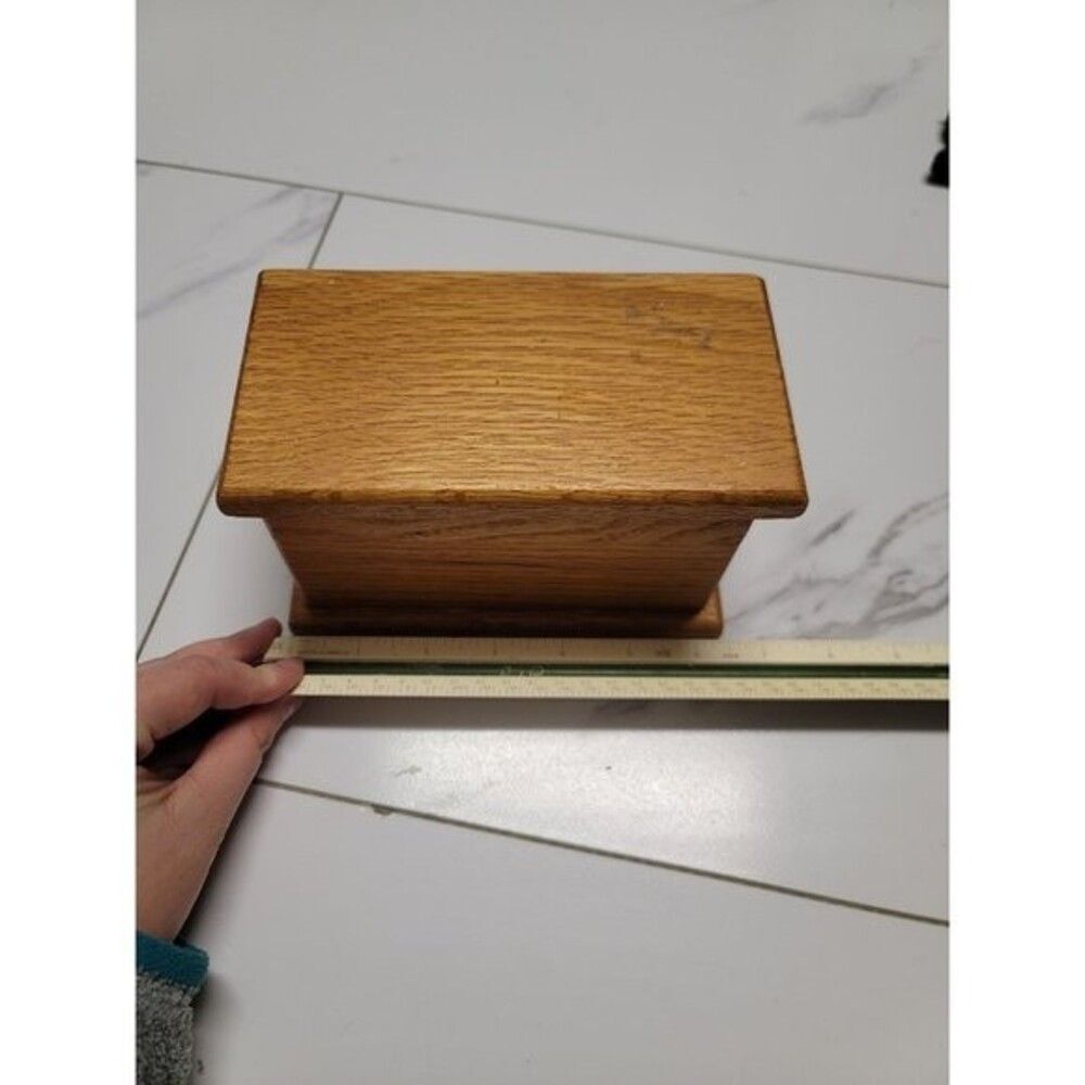 small wooden hinged box